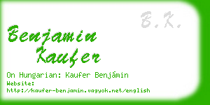 benjamin kaufer business card